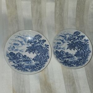 ENOCH WEDGWOOD Blue and White Scenic Plates